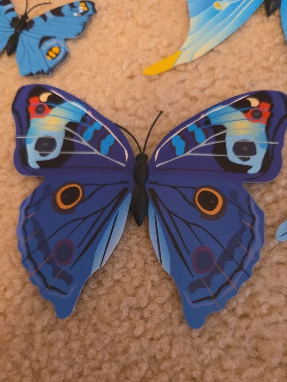 Blue Butterfly Wall Decor Set - Decorative Home Wall Art